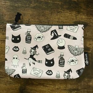 Ipsy Cosmetic Case * 7" x 5" * Pink with black pattern HALLOWEEN